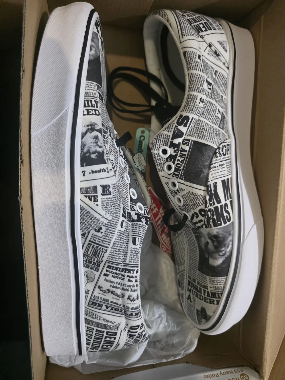 Vans Shoes Men Harry Potter Dlyprptrhwht Newspaper Size 10 US VN0A3WM9V9T